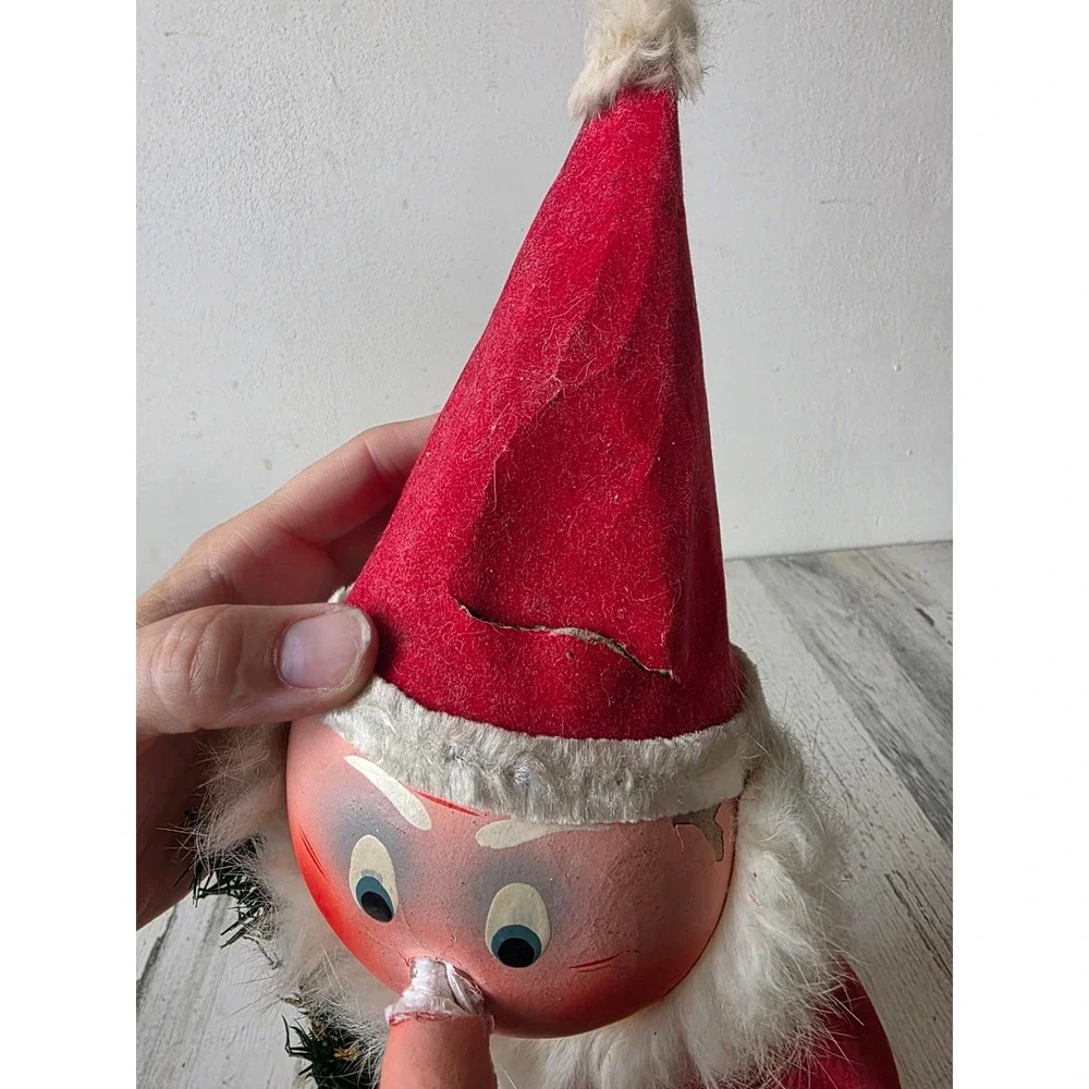 Antique German Santa bobblehead candy holder container AS IS paper mache